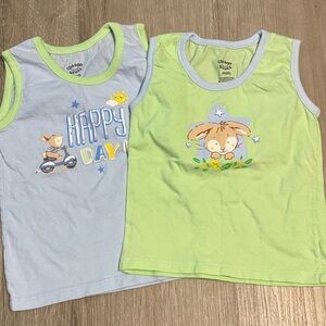 Kids Sleeveless Tops - Light Blue and Green